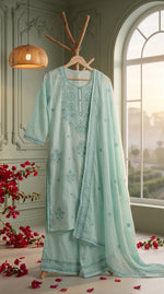 Load image into Gallery viewer, Arohi Sky Blue Embroidered Kurta Set