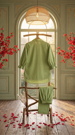Load image into Gallery viewer, Aaina Mint Green Appliqué Embroidered Co-ord Set