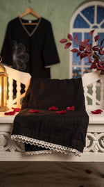 Load image into Gallery viewer, Rul Gul Black Embroidered Co-ord Set