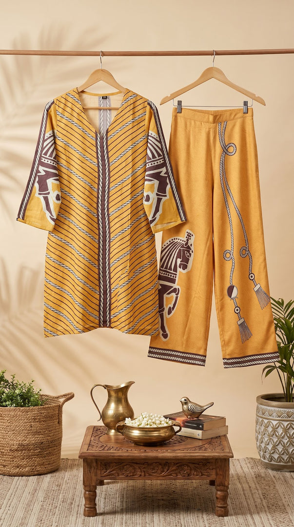 Ashvika Mustard Digital Print Co-ord Set