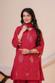 Aarzoo Maroon Floral Embroidered Kurta Set