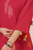 Aarzoo Maroon Floral Embroidered Kurta Set