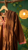 Rangrez Brown Embroidered Kurta Set