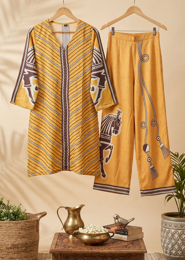 Ashvika Mustard Digital Print Co-ord Set