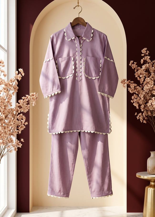 Sukoon Onion Lace Work Co-ord Set