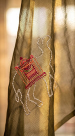 Load image into Gallery viewer, Reet Military Green Appliqué Pin-Tuck Kurta Set