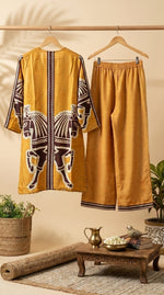 Load image into Gallery viewer, Ashvika Mustard Digital Print Co-ord Set