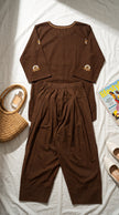 Adaa Brown Embroidered Farshi Kurta Set