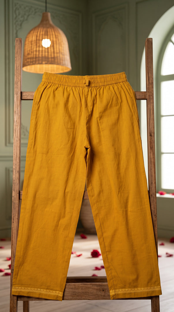 Arohi Mustard Embroidered Kurta Set