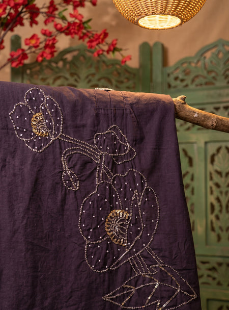 Ziya Purple Bead Work Co-ord Set