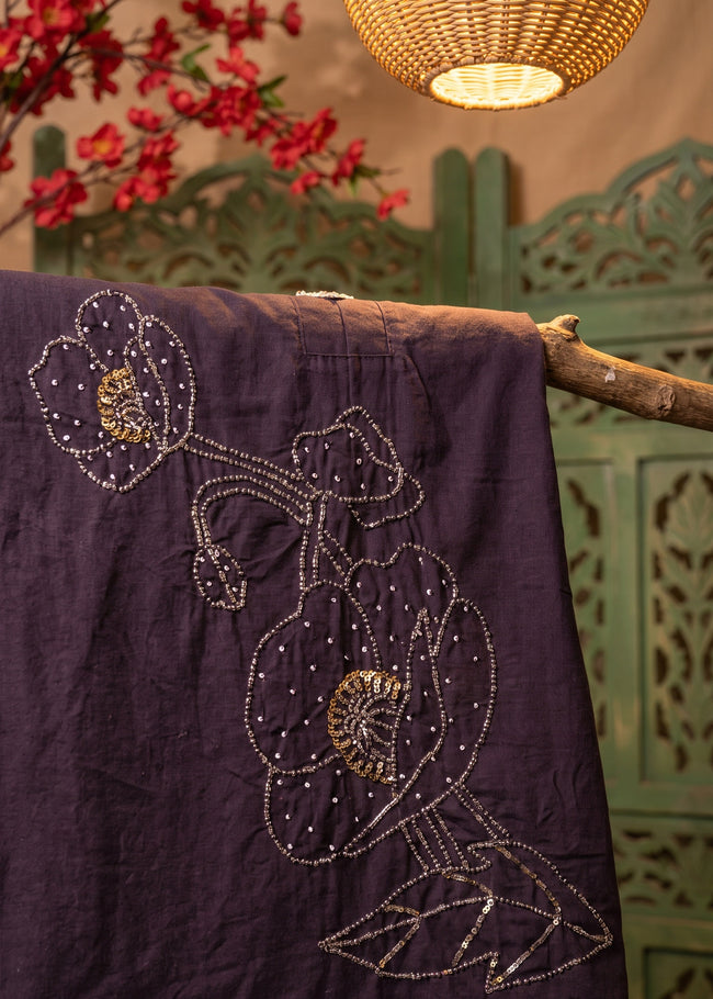 Ziya Purple Bead Work Co-ord Set