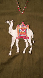 Load image into Gallery viewer, Maruva Military Green Appliqué Embroidered Kurta Set