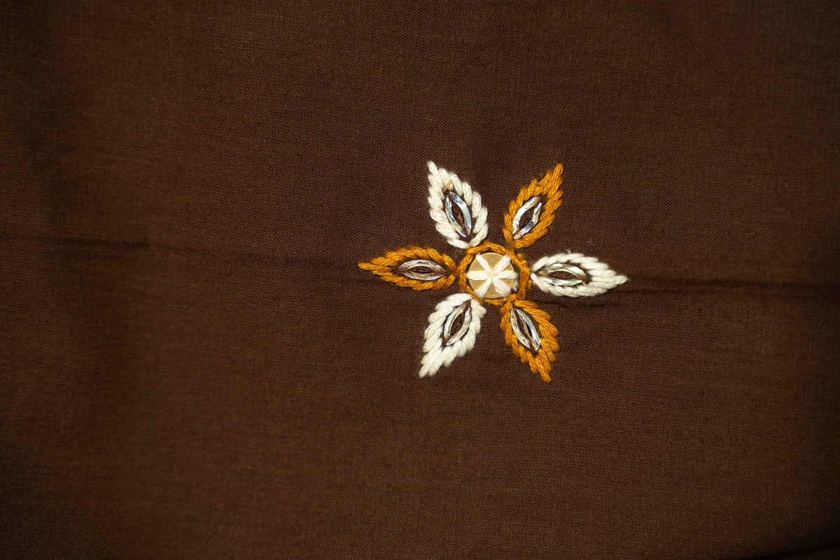 Adaa Brown Embroidered Farshi Kurta Set