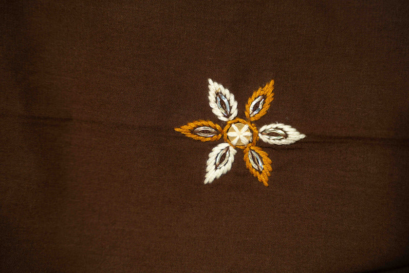 Adaa Brown Embroidered Farshi Kurta Set