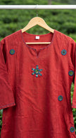 Madhavi Maroon Mirror Embroidered A-Line Kurta Set