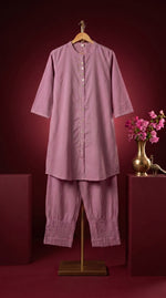 Load image into Gallery viewer, Abha Purple Mirror Kantha Co-ord Set