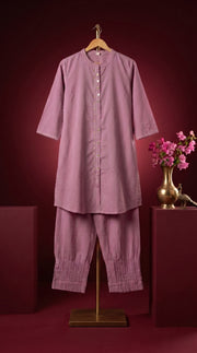 Abha Purple Mirror Kantha Co-ord Set