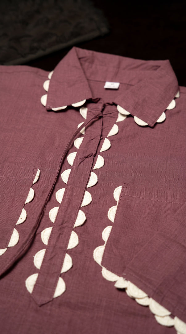 Sukoon Mauve Lace Work Co-ord Set