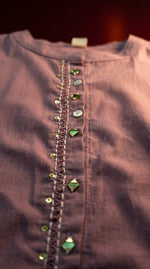 Load image into Gallery viewer, Abha Purple Mirror Kantha Co-ord Set