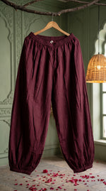 Load image into Gallery viewer, Aira Wine Schiffli Balloon Pant Co-ord Set