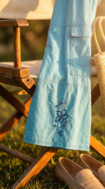 Load image into Gallery viewer, Haseen Sky Blue Kantha Embroidered Co-ord Set