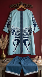 Load image into Gallery viewer, Ashvika Blue Digital Print Co-ord Set