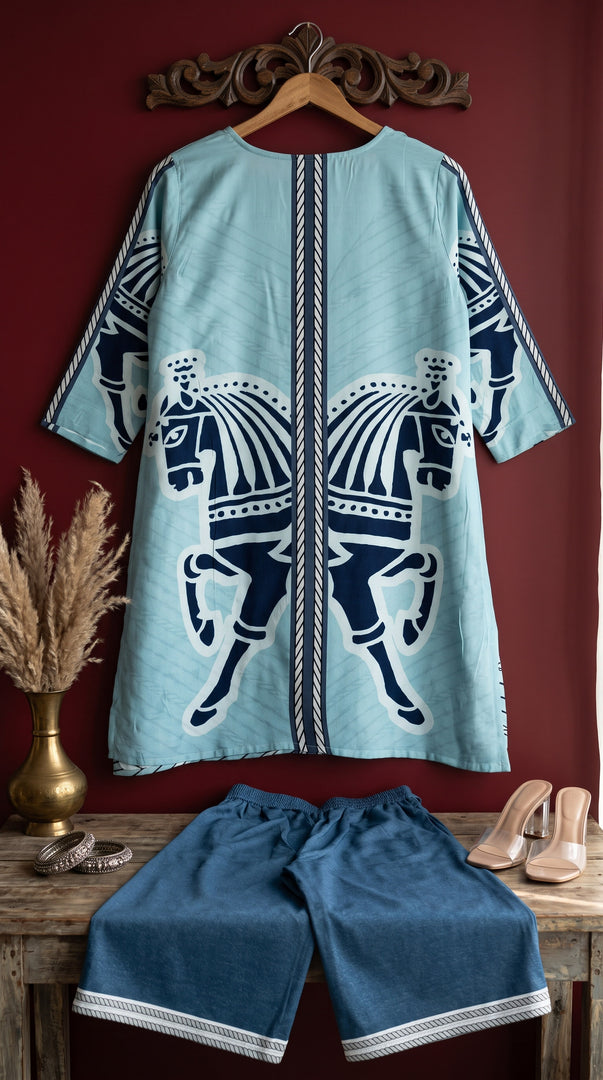 Ashvika Blue Digital Print Co-ord Set