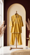 Sukoon Mustard Lace Work Co-ord Set
