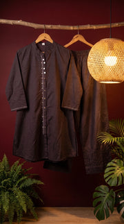 Abha Mauve Mirror Kantha Co-ord Set