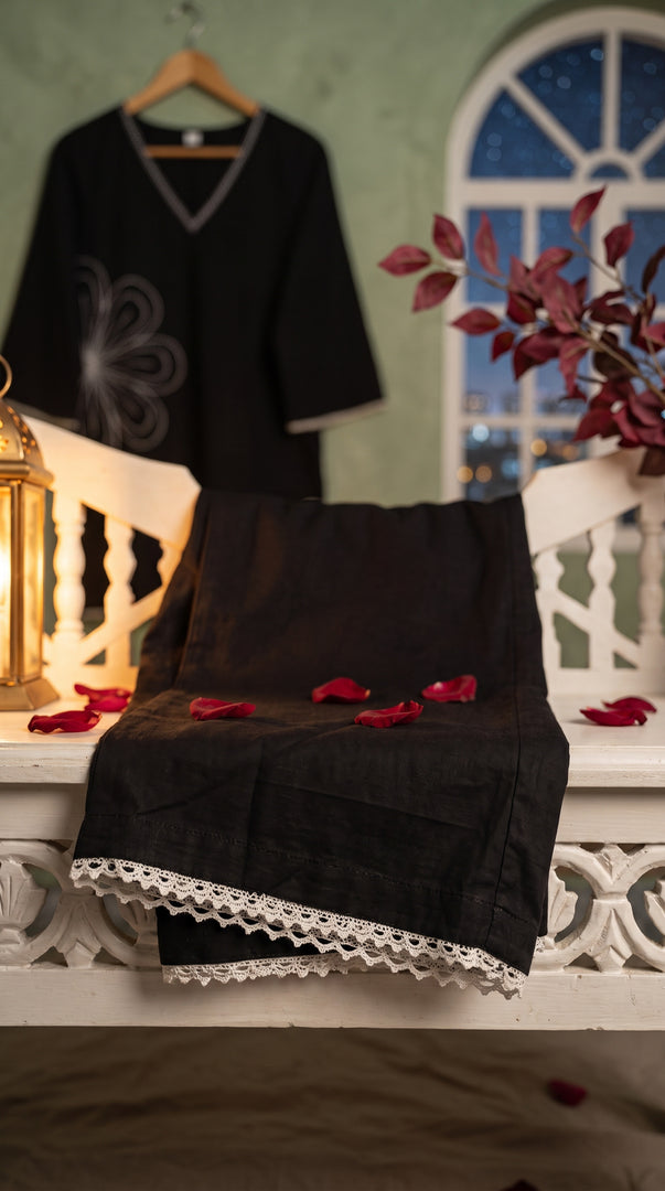 Rul Gul Black Embroidered Co-ord Set