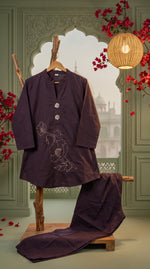 Load image into Gallery viewer, Ziya Purple Bead Work Co-ord Set