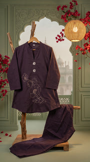 Ziya Purple Bead Work Co-ord Set