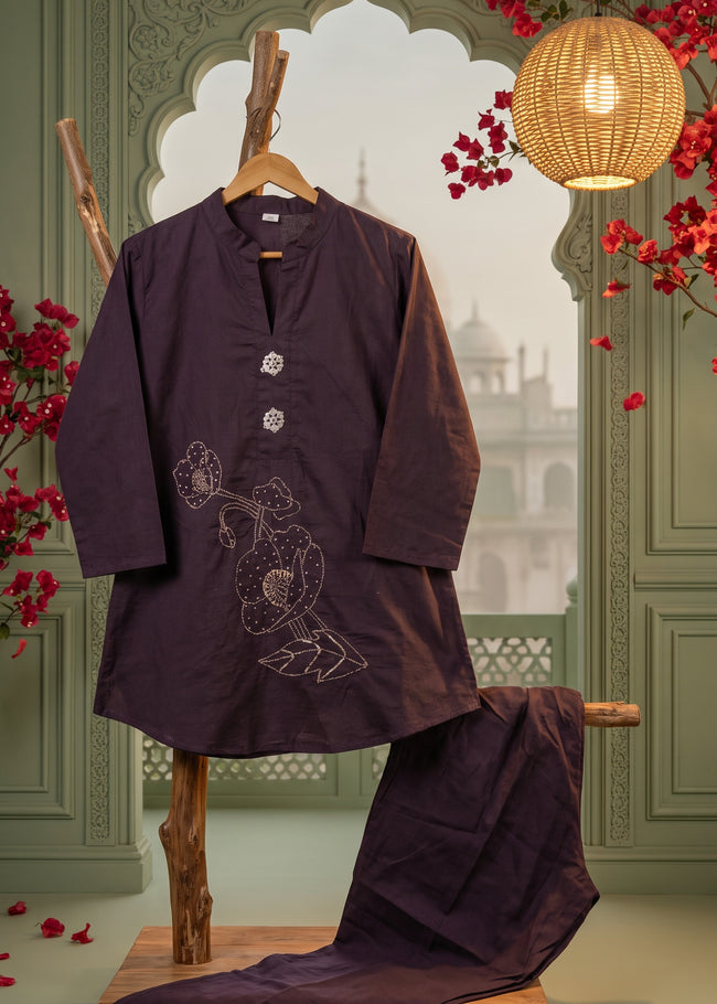 Ziya Purple Bead Work Co-ord Set