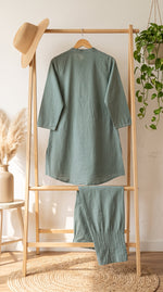 Load image into Gallery viewer, Abha Aqua Mirror Kantha Co-ord Set