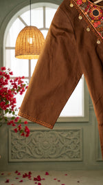 Load image into Gallery viewer, Resham Brown Embroidered Kurta Set