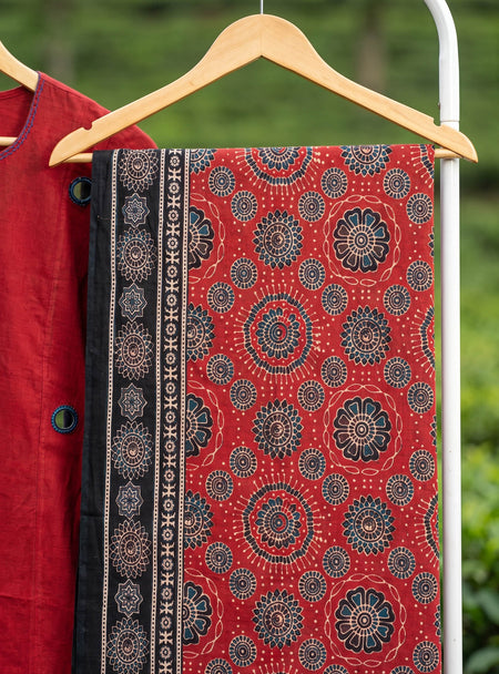 Madhavi Maroon Mirror Embroidered A-Line Kurta Set