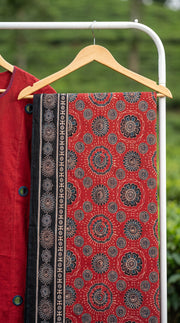 Madhavi Maroon Mirror Embroidered A-Line Kurta Set