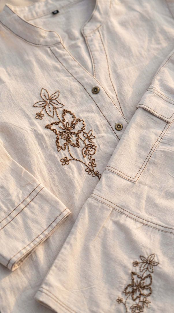 Haseen Off White Kantha Embroidered Co-ord Set