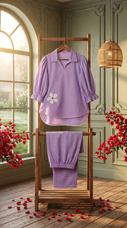 Aaina Lavender Appliqué Embroidered Co-ord Set