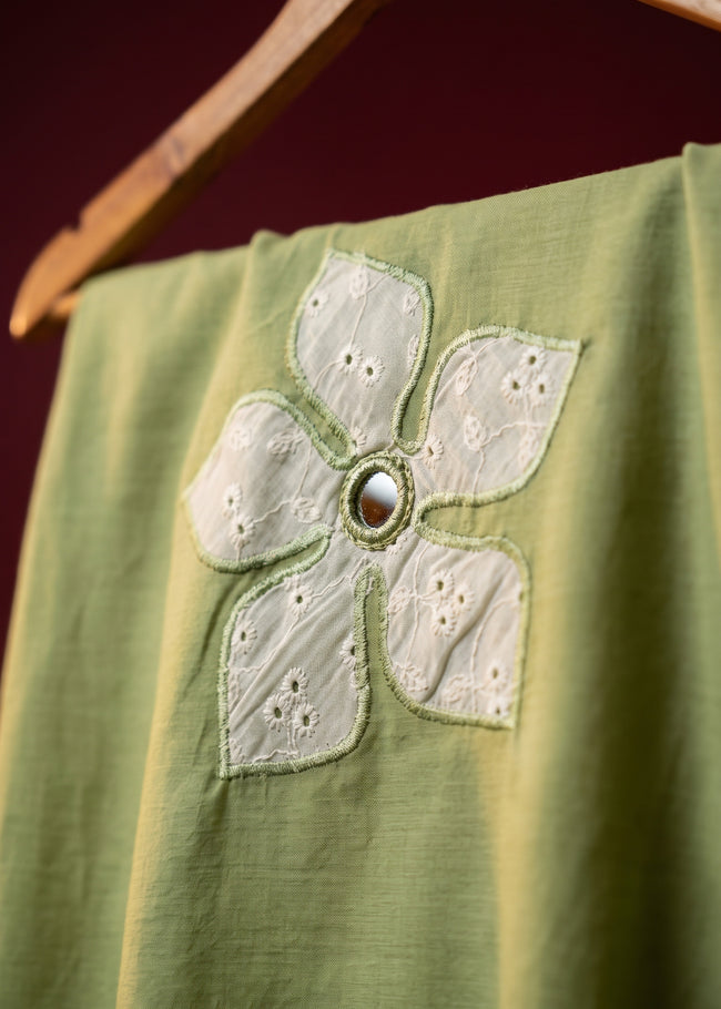 Aaina Mint Green Appliqué Embroidered Co-ord Set