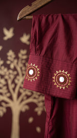 Load image into Gallery viewer, Sitara Gul Maroon Mirror Work Farshi Kurta Set