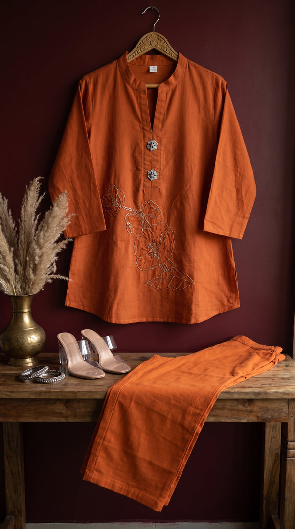 Ziya Terracotta Bead Work Co-ord Set