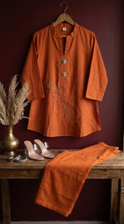 Ziya Terracotta Bead Work Co-ord Set