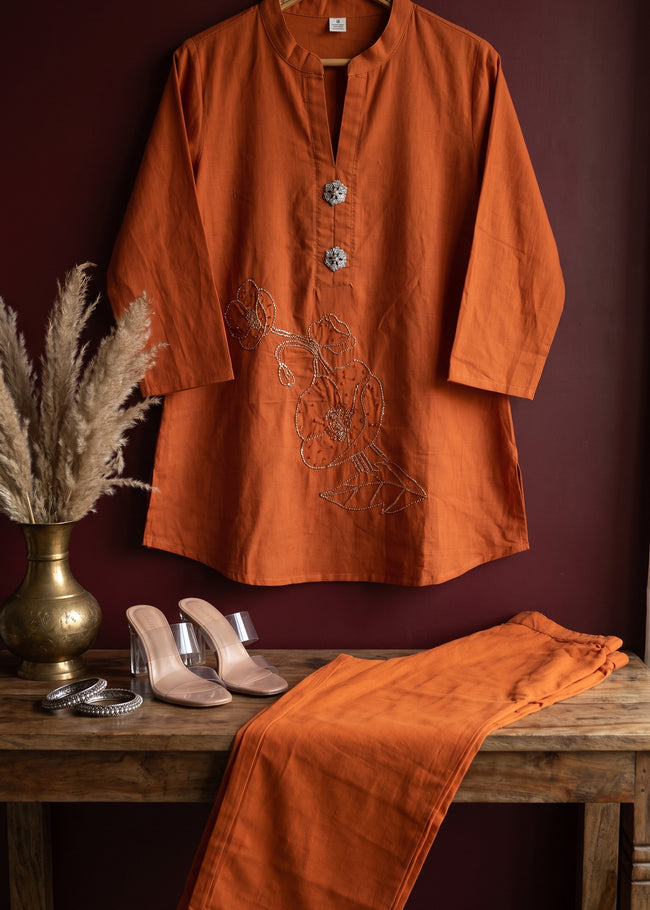 Ziya Terracotta Bead Work Co-ord Set