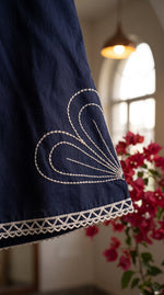 Load image into Gallery viewer, Rul Gul Navy Blue Embroidered Co-ord Set