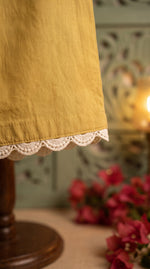 Load image into Gallery viewer, Sukoon Mustard Lace Work Co-ord Set