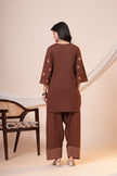 Nazm Brown Tassel Embroidered Co-ord Set