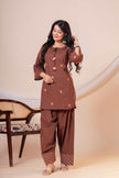 Nazm Brown Tassel Embroidered Co-ord Set