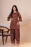 Nazm Brown Tassel Embroidered Co-ord Set