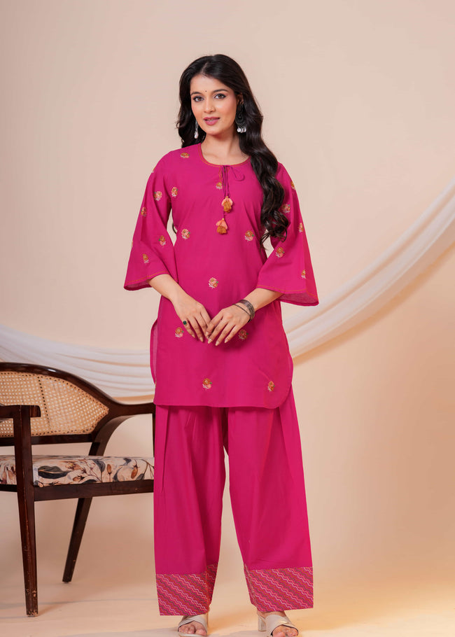 Nazm Rani Tassel Embroidered Co-ord Set